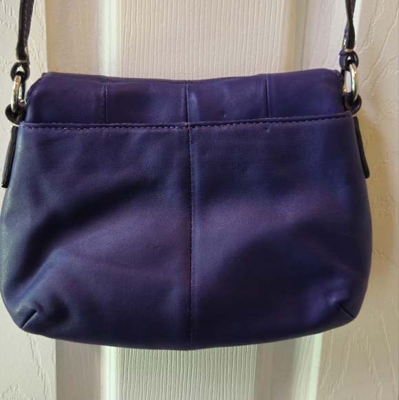 Coach Soho Deep Purple Leather Flap Buckle Y2K Crossbody Bag - Picture 4 of 11